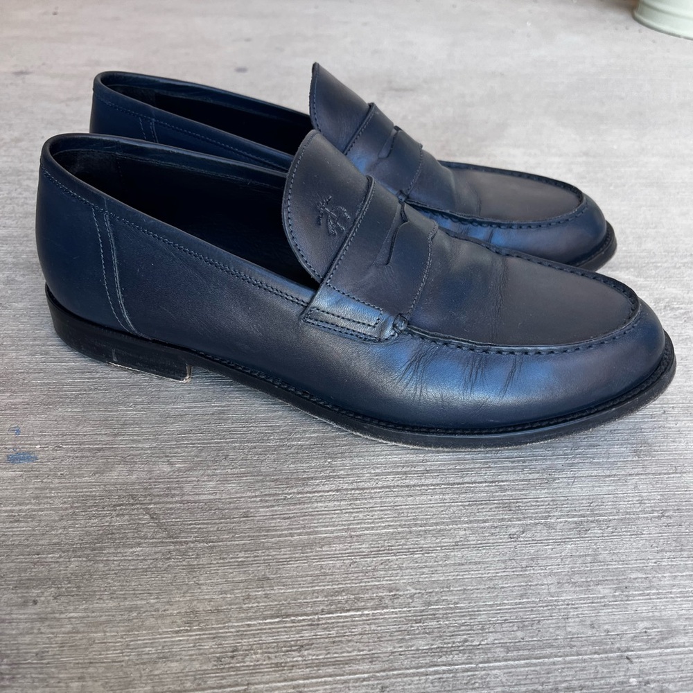 Brooks Brothers Navy Leather Loafers 9.5 - Picture 6 of 7